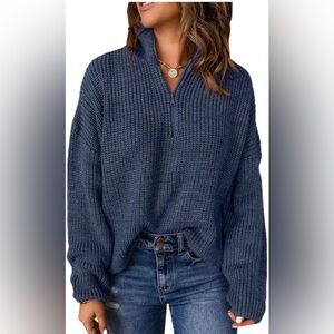 Women's Navy Blue Sweater Large